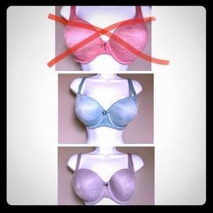 Lot of TWO Victoria’s Secret Bras 36DD blue purple